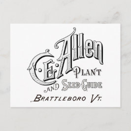 C.E. Cartão postal Allen Plant & Seed Guide 1894