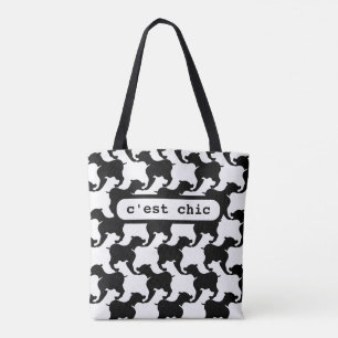 C.est Chic Paris Cachorros Moda Mulheres Tote Bag