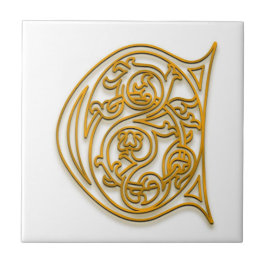 C Monograma, Azulejo cerâmico "Dourado irlandês"