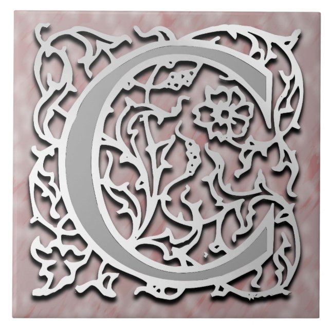 C Monograma, Azulejo cerâmico "Silver Stone" (Frente)