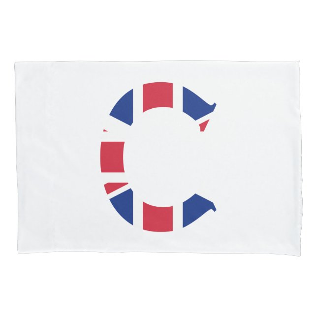 C Monograma sobreposto na conta de bandeira do Est (Frente)