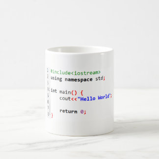 C++ Olá! caneca de café do mundo