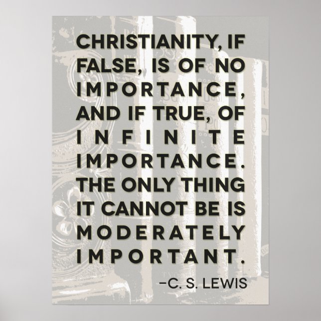 C. S. Lewis Citação Poster - "Cristianismo..." (Frente)