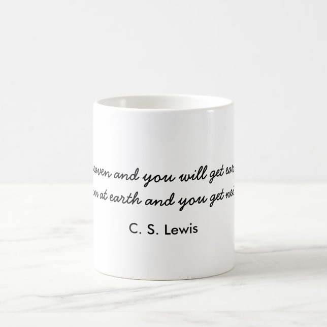 C.S. Lewis, "visa o céu…" Caneca de café (Centro)