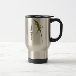 CA caneca de viagem artística verde indo do