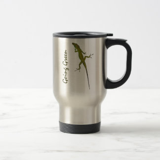 CA caneca de viagem artística verde indo do