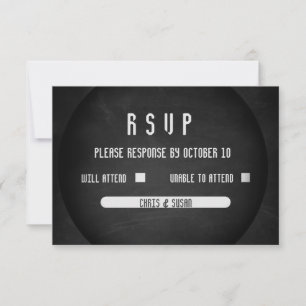 Ca de RSVP Preto e Branco da Onyx Elegante