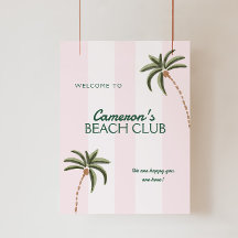 Cabana de Clube de Praia Editável em Placa de Espu
