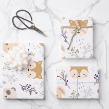 Cabeça Animal Adorável E Padrão Floral