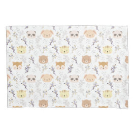 Cabeça Animal Adorável E Padrão Floral