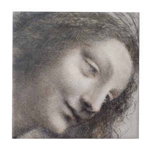 Cabeça da Virgem Esboço Arte Leonardo da Vinci