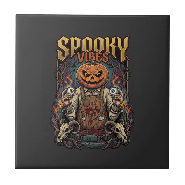 Cabeça de Abóbora de Halloween de Vires Assustador (Frente)