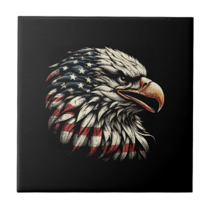 Cabeça de Águia Careca Bandeira Americana EUA Home