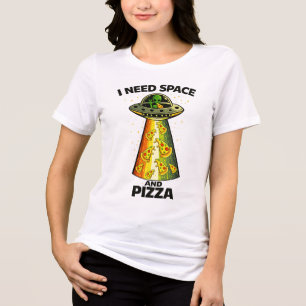 Cabeça de Alien Engraçado Comendo Pizza OVNI Extra