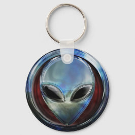 Cabeça de Alienígena metálica 03 Chaveiro