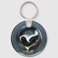Cabeça de Alienígena metálica 05 Chaveiro