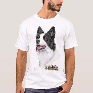 Cabeça de border collie com camisa dos carneiros