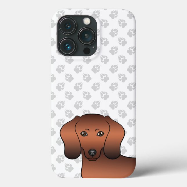 Cabeça de Cachorro Dachshund Cor de Sable Vermelho (Verso)
