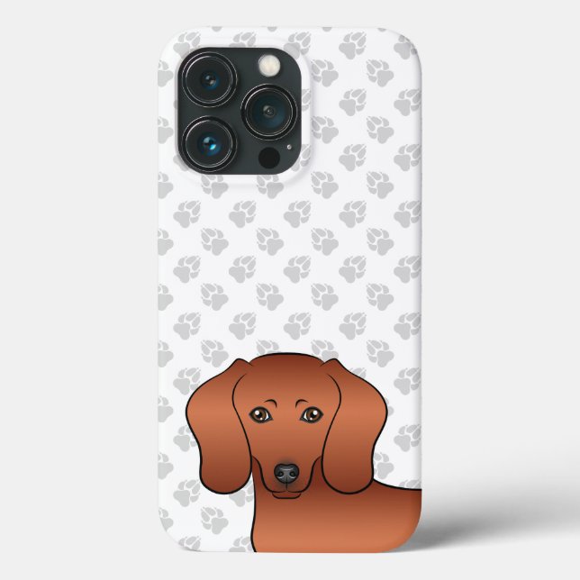 Cabeça de Cachorro Dachshund Desenho Animado Fofo  (Verso)