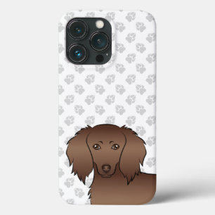 Cabeça de Cachorro de Cartoon de Cabelo Longo