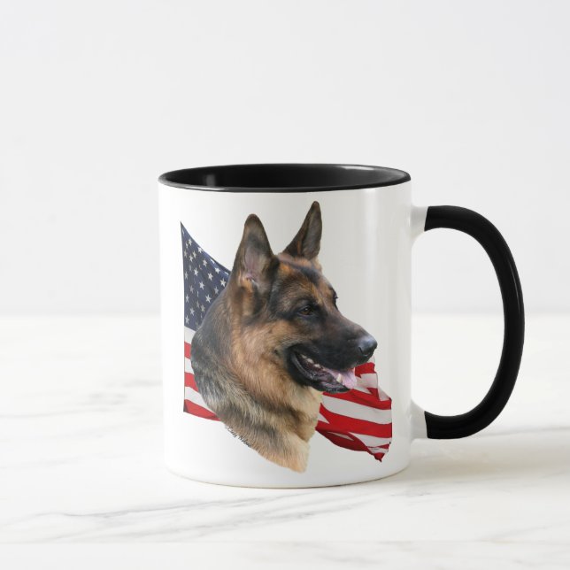 Cabeça de cão do german shepherd com caneca da (Direita)