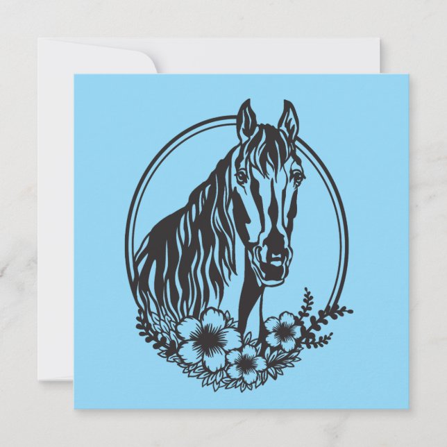 Cabeça de cavalo com flores (Frente)