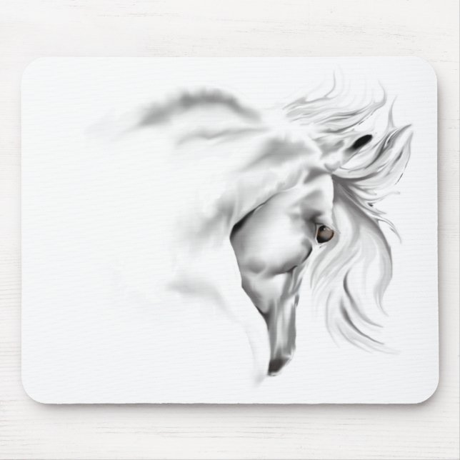 Cabeça de cavalo Mousepad de Whte (Frente)
