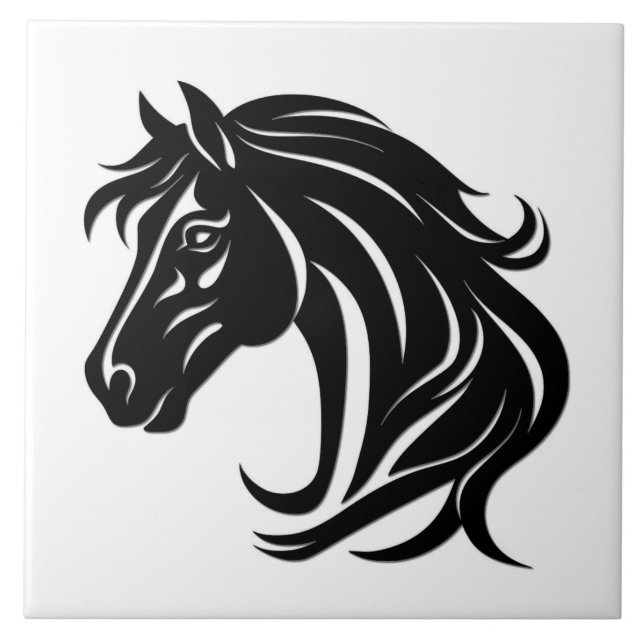 Cabeça de Cavalo Preto Magnífico (Frente)