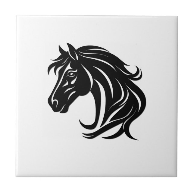 Cabeça de Cavalo Preto Magnífico (Frente)