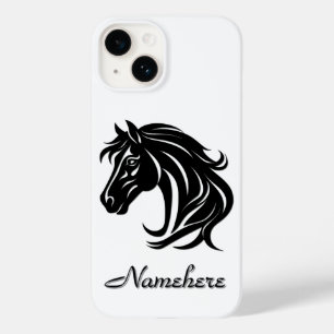 Cabeça de Cavalo Preto Magnífico com Nome