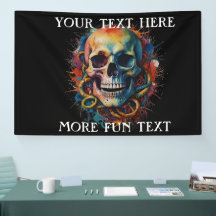 Cabeça de crânio com Placas de Tinta multicolores