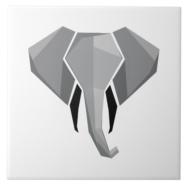 Cabeça de Elefante Geométrica (Frente)