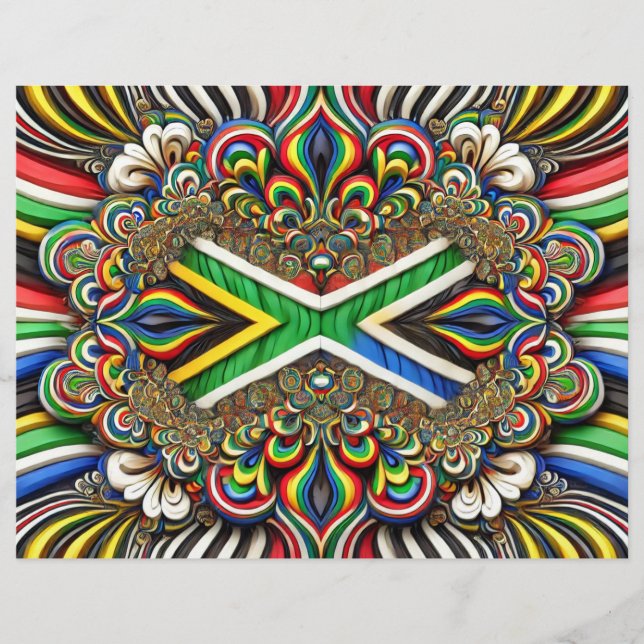 Cabeça-de-lama com Design de cores sul-africanas (Frente)