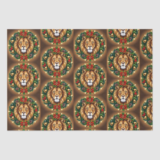 Cabeça de Leão com Papel Tecido Solitário (Frente )