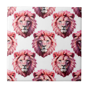 Cabeça de Leão Rosa Design de Padrão de Animal Bra