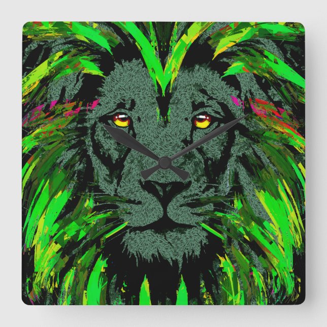 Cabeça de Leão Verde - Relógio de Leão - Retrato d (Frente)