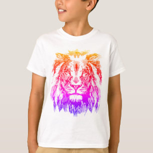 Cabeça De Leão Vintage - Camisa T Da Face De Leão