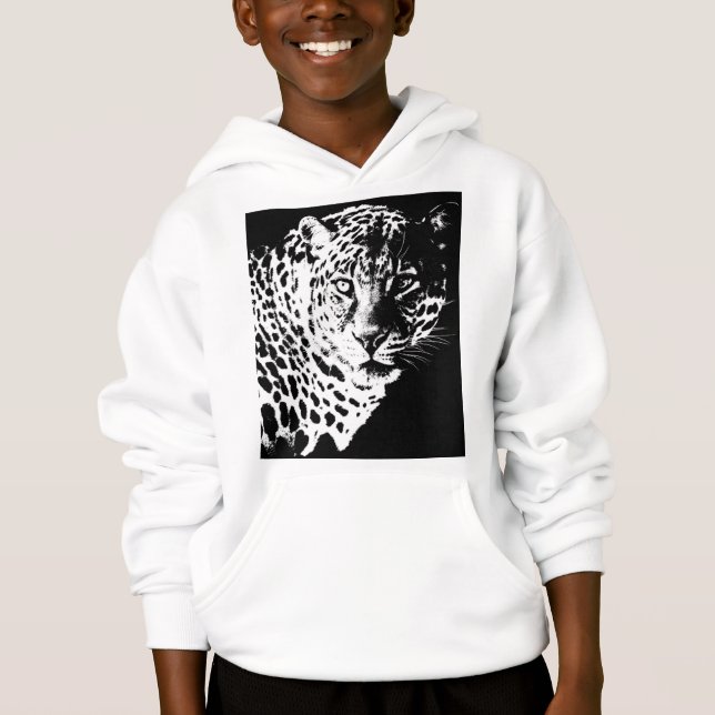 Cabeça de Leopardo Roupa de Moda Branca (Frente)