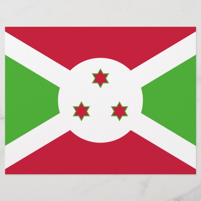 Cabeça de letra com bandeira do Burundi (Frente)