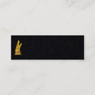 Cabeça de Lobo Dourado cartão de visita mini preto