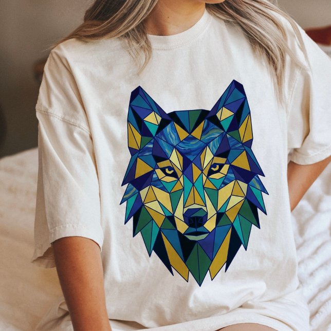 Cabeça de Lobo Geométrico Arte Abstrato (Criador carregado)