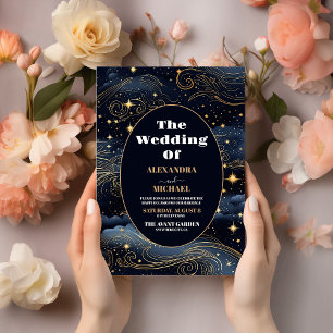 Cabeça de Lua Azul Estrelas Azuis Celestial