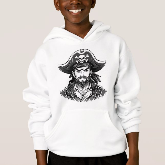 Cabeça de pirata com chapéu marinheiro e tapa-olho (Frente)