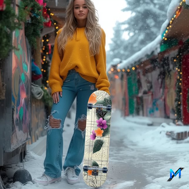 Cabeça de Skate de Grade de Abstrato Floral (Criador carregado)