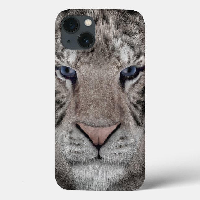 Cabeça de Tigre Branco Estética da Vida Selvagem (Verso)