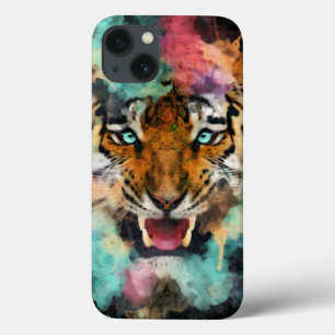 Cabeça de Tigre Colorida