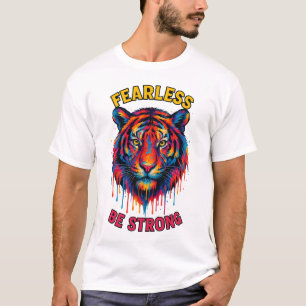 Cabeça de Tigre Destemida – Camiseta Pintada com C