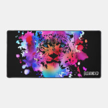 Cabeça de Tigre Personalizada de Aquarela