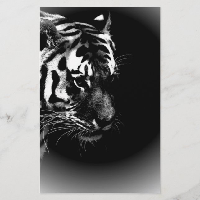 Cabeça de Tigre Preta e Selvagem (Frente)