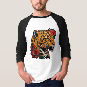 Cabeça de tigre selvagem única e camiseta estilo r